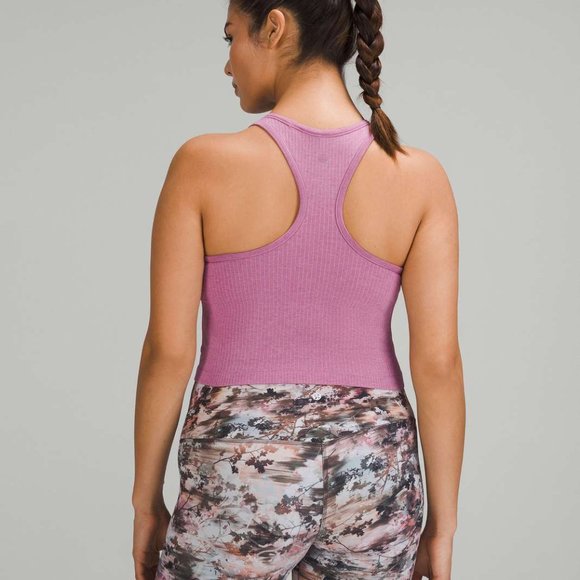 NWOT Lululemon Ebb to Street Cropped Racerback Tank Top - Velvet Dust - Picture 2 of 14